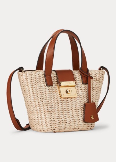 Bolsos De Mano Ralph Lauren Mujer Marrom - Straw Mini Reese - AKBGM5234